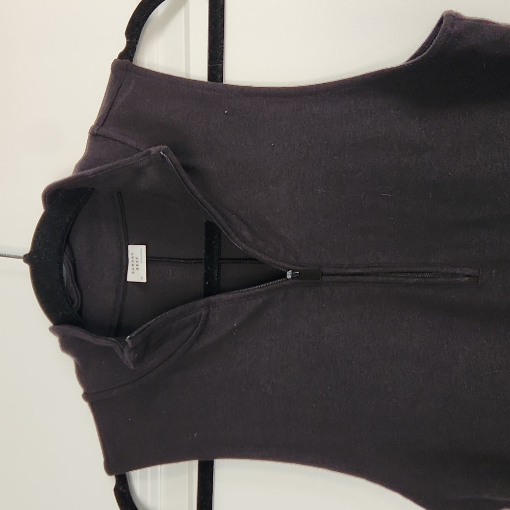 CLOSET CLOSING SALE - Black Aritzia Sunday Best 1/2 zip mini polo dress - Picture 4 of 8